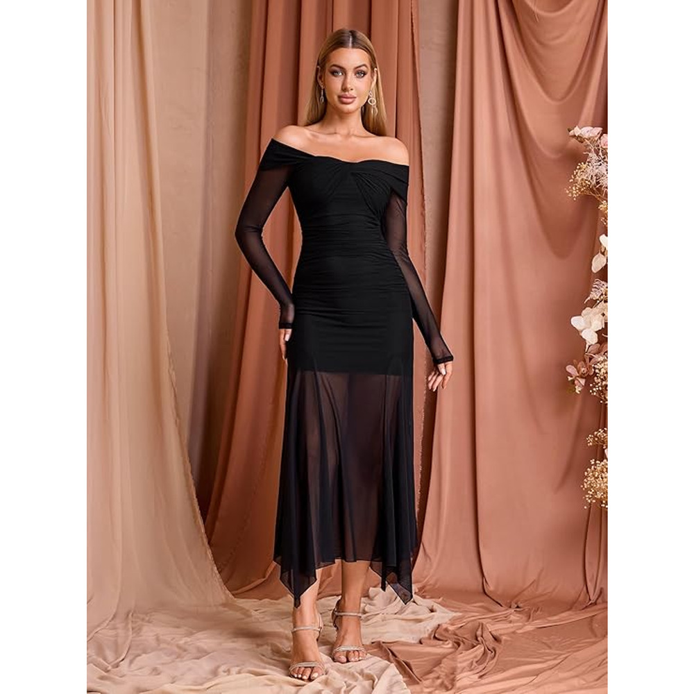 Women's Bodycon Mesh Witchy Dress Festival Romantic Whimsigoth Vampirecore Small